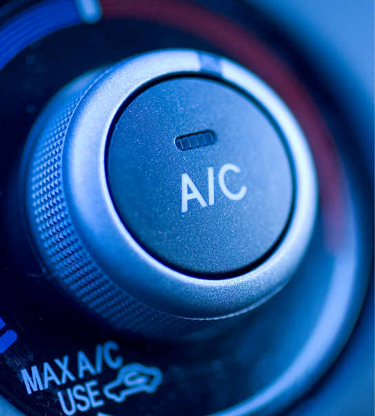 Air condition dial in a car